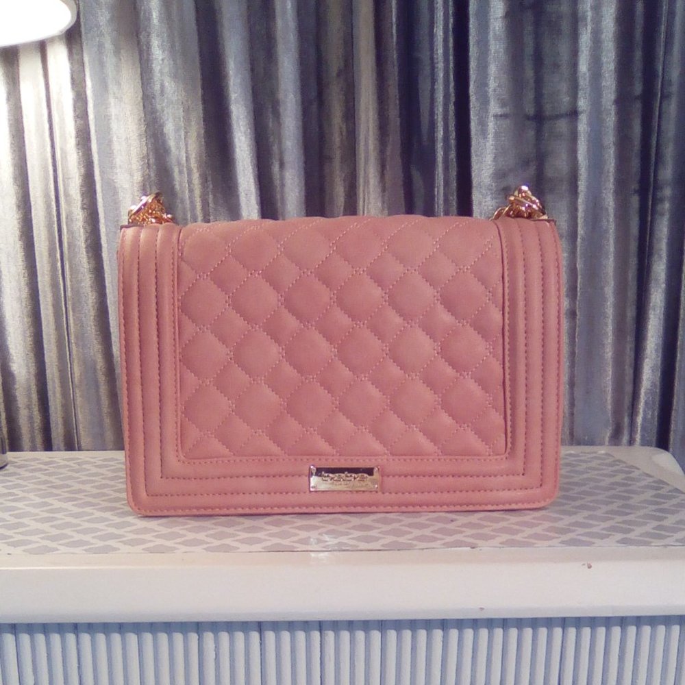 Authentic New Coral/Light Peach & Gold BeBe purse